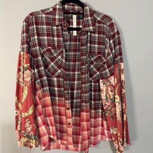 Upcycled Plaid & Floral Top | S/M | The Morgan Factory